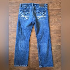 TK Axel Jeans Men 38x29 Slim Boot Cut Stretch 5 Pocket Denim Skater Embroidered